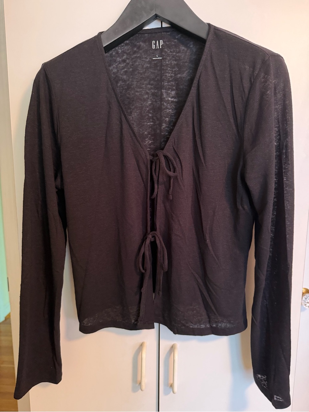 GAP Black Tie-Front Lightweight Sweater